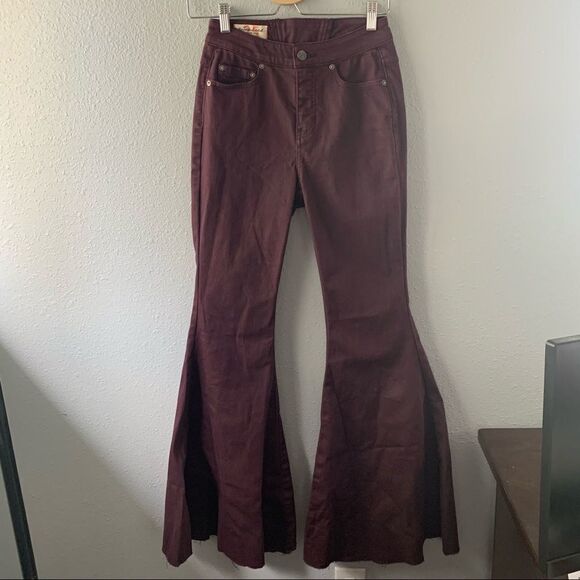 Purple Free People Super Flare Jeans - Picture 4 of 9
